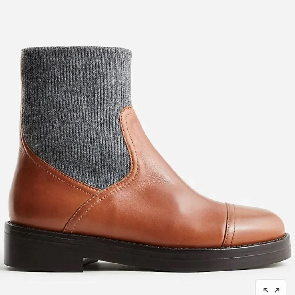 J. Crew Rib-cuff boots in Italian leather*